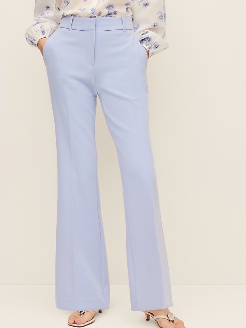 NWT Ann Taylor The Jayne Trouser in Blue Hydrangea Size 8 Curvy - Picture 3 of 12